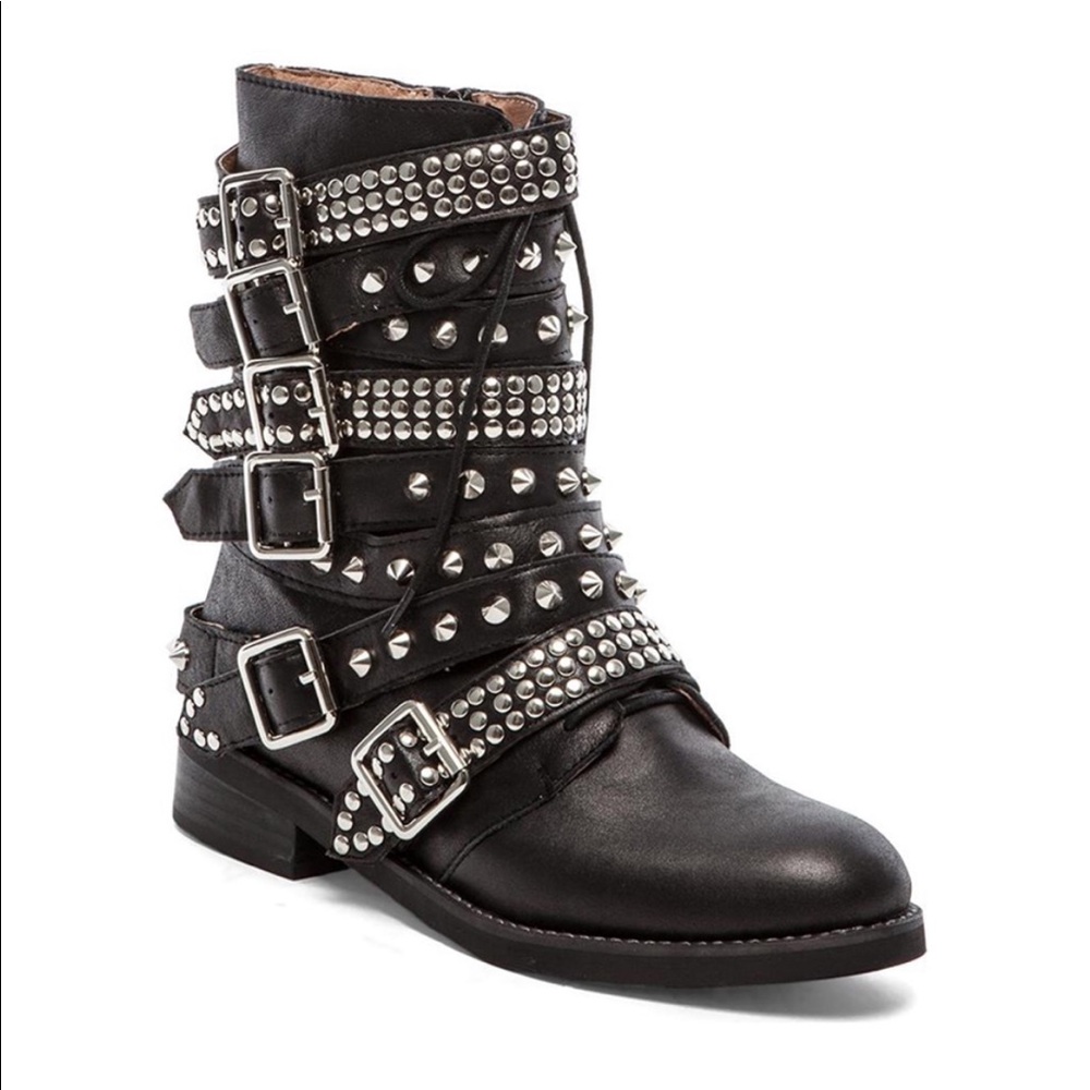 Jeffrey Campbell Cruzado Studded Boots Moto Boot - Picture 2 of 8